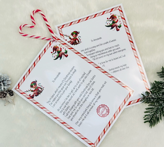 Personalised Arrival and Goodbye Letter from the elf
