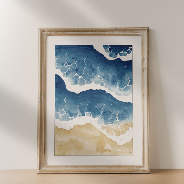 Affiche 30x40 - Bord de Mer - Bleu