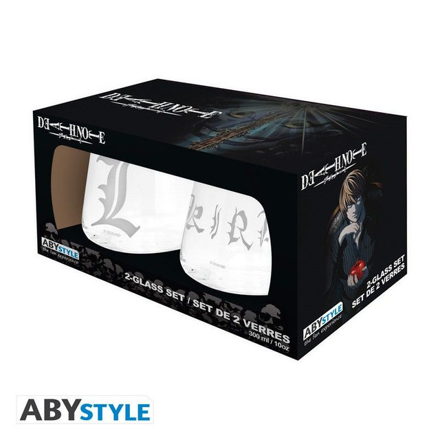 Bicchieri Vetro - DEATH NOTE - 2 Glass Set - Kira &amp; L