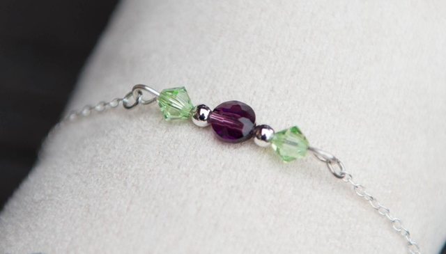Bracelet en cristal améthyste vert