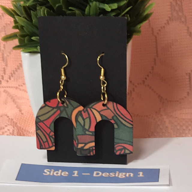 Two in One Mixed Colour Dangling Earrings- 2SD01