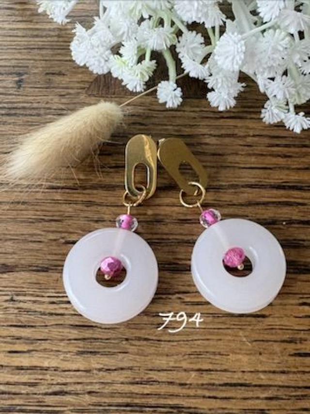 🩷 Boucles d’oreilles "Soft Rose" - Réf. 794