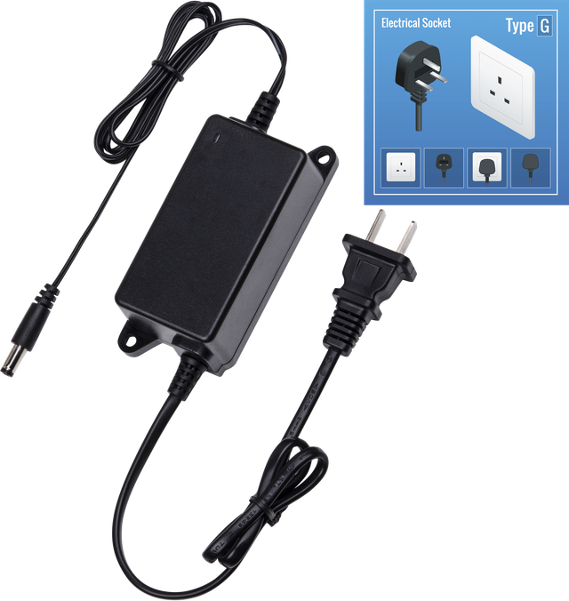 Dahua Inline Power Adapter 100-240V AC 50/60Hz to 12V DC 2A for CCTV Cameras Plug Type G (IE/UK)