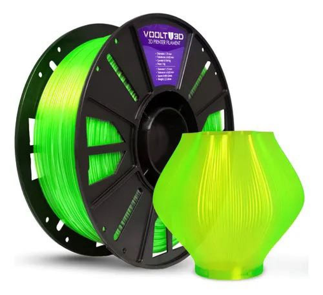 Filamento PETG - Verde Neon Translúcido - Voolt3d