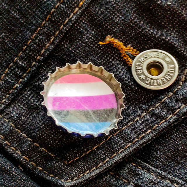Genderfluid - Bottle Cap - Pin [PIN-GF-BC]