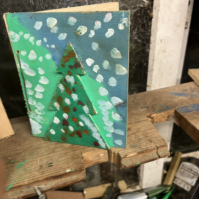 Wooden Christmas card