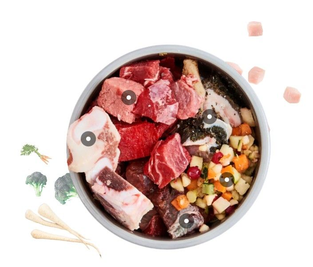 Barfgold Tiefkühlware Komplett Menü - beinhaltet alle Fleisch-, Gemüse- und Obst-Komponenten