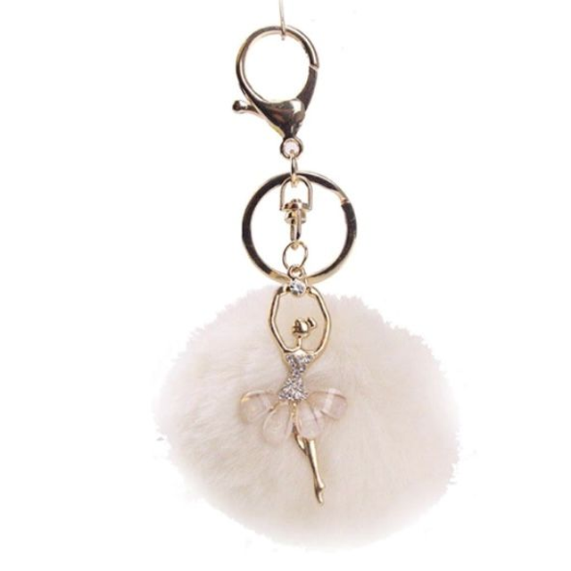 Pom Pom Ballerina keyring, bag charm