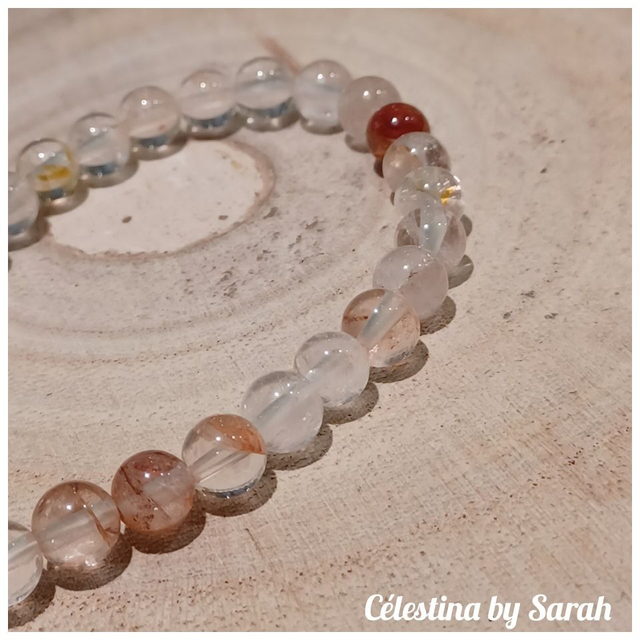 Bracelet Quartz Hématoïde 6mm Taille Dame