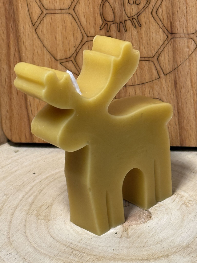 Reindeer (Flat) Shaped Candle - 100% Beeswax