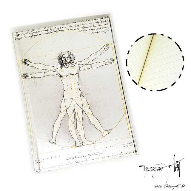 FLAMETREE - CARNET RIGIDE AIMANTE VITRUVE LEONARD DE VINCI - TB023