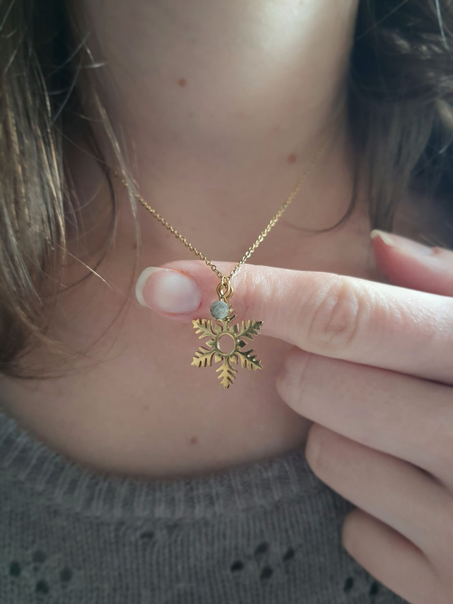 Collier Flocon doré - Labradorite 