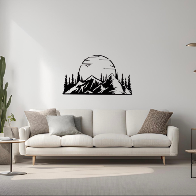 Cadre montagne/soleil (67x39cm)