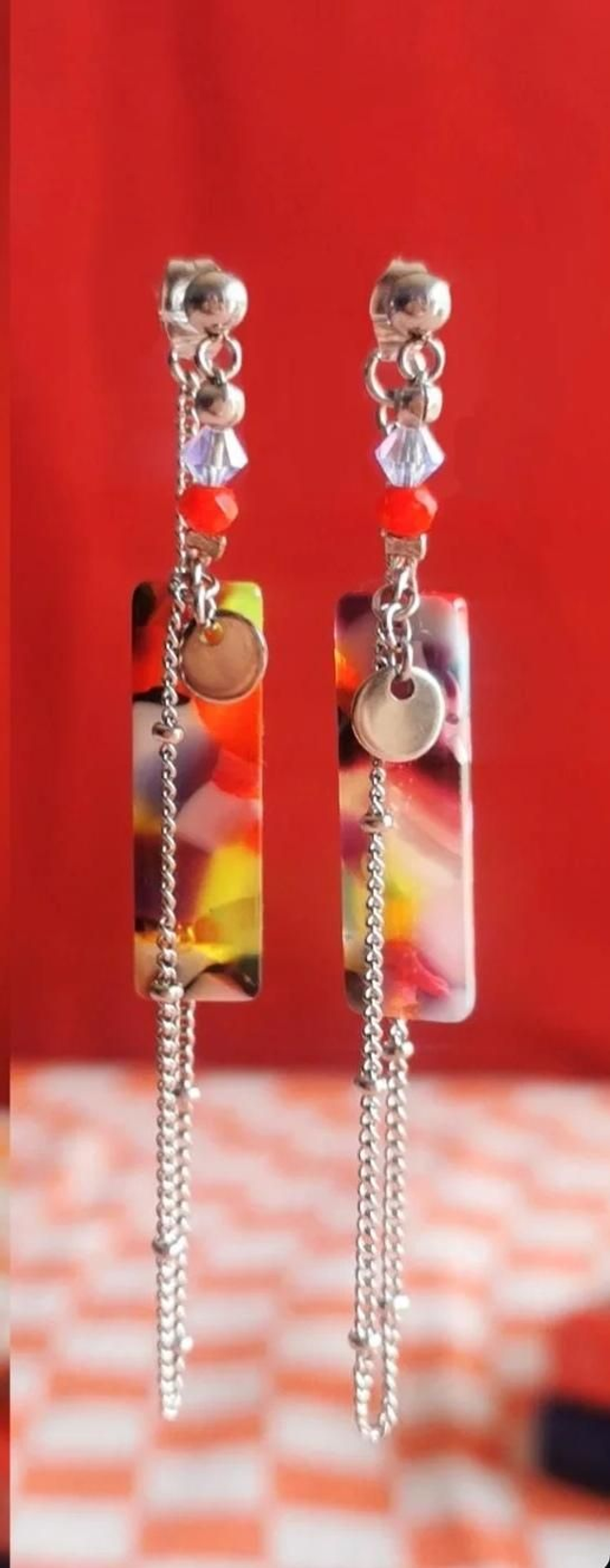 Boucles d'oreilles Multicolores & Argentés