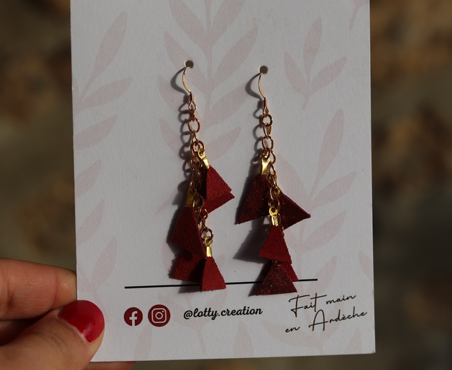 Boucles d’oreilles en cuir - Dernière pièce 