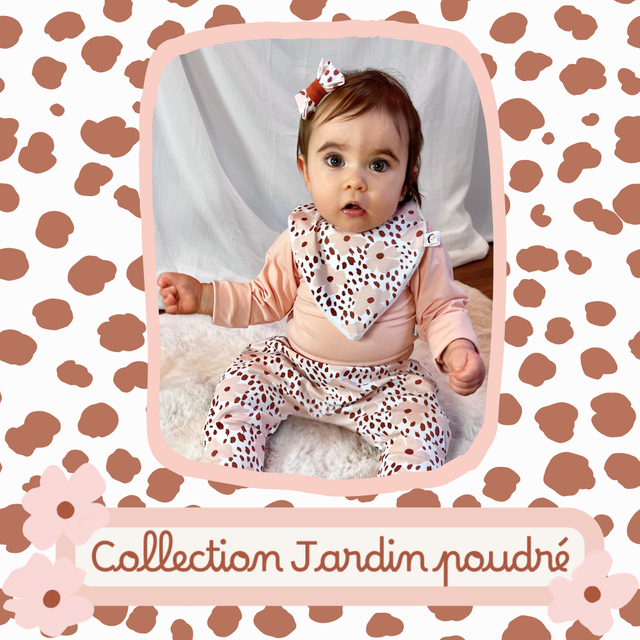 Bavoir bandana - Collection Jardin poudré