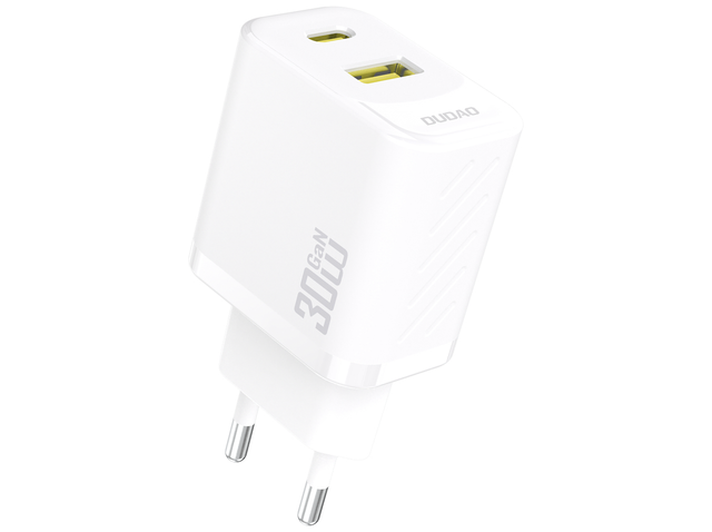 Dudao A27TEU Adapter 30Watt 1xUSB-C 1xUSB-A Hvid