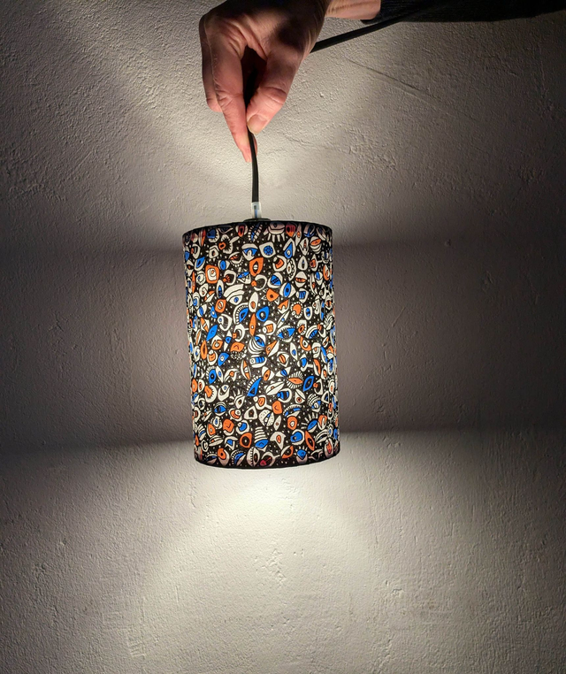 Suspension "Yeux" Orange et Bleu