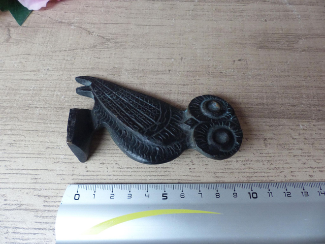 Statuette chouette en métal noir – sculpture vintage symbole de sagesse inspirée d’Athéna - décoration rétro pour bureau ou bibliothèque