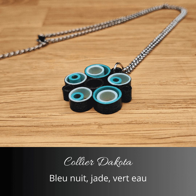 Collier Dakota - Bleu nuit, jade, vert d&#039;eau