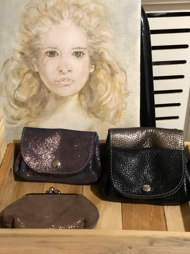 Porte monnaie accordéon en cuir