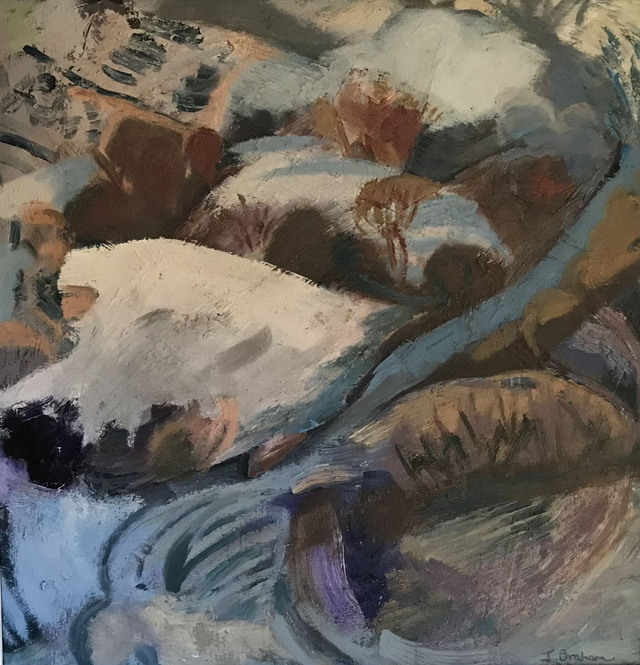 JuB39 Deep Lane by Julienne Braham, 57 x 57cm Oil on Board