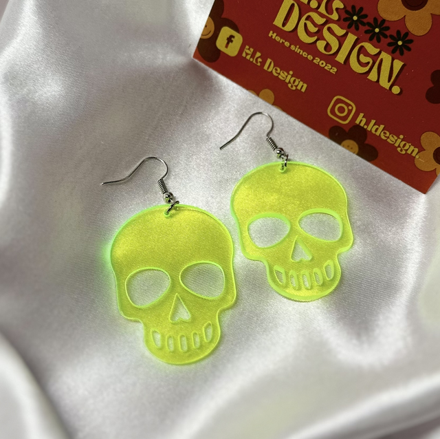 Neon Skull Earrings 