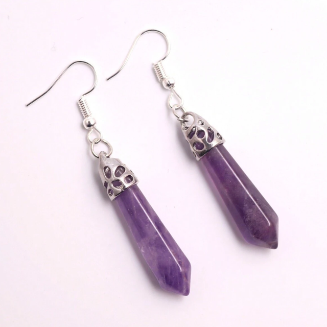 Boucles d'oreille " Cléa " en Améthyste