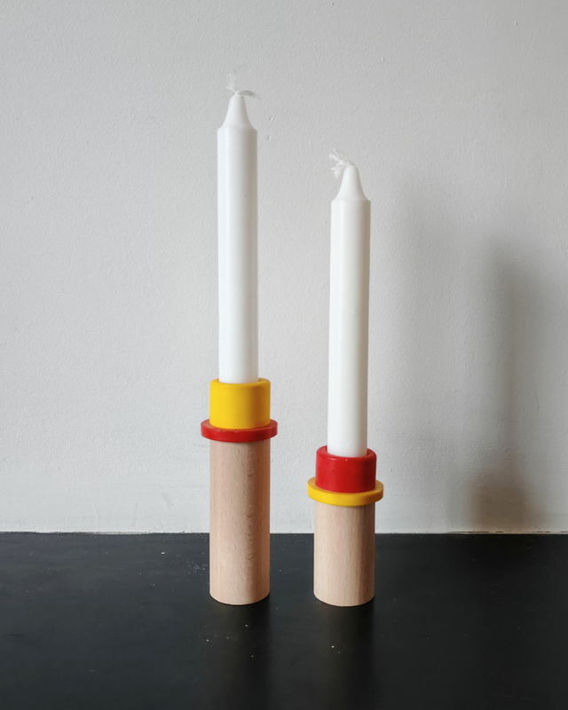 Bougeoirs - Jaune et rouge