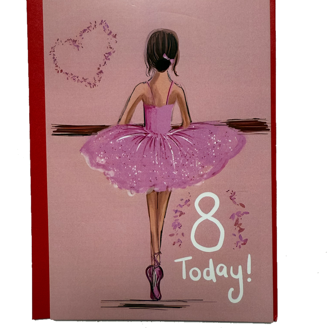 Ballerina Birthday Card - AGE 8