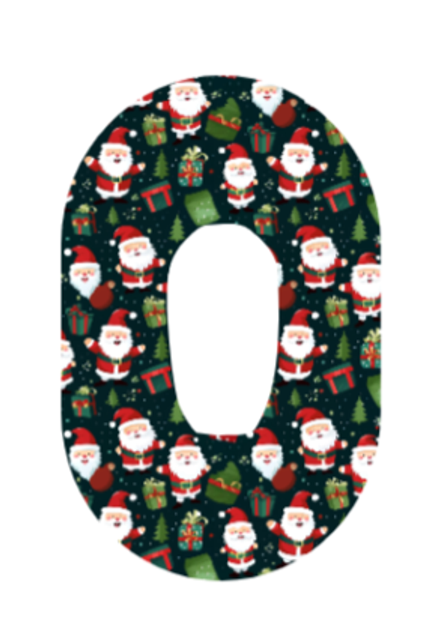 Christamas Santa on Black Over patch G6