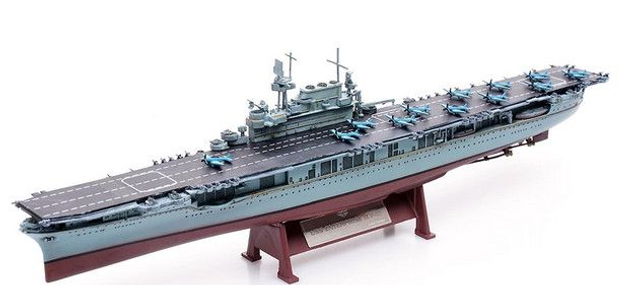 1/1000 USS Enterprise CV-6 Flugzeugträger mit Ständer und Flugzeugen