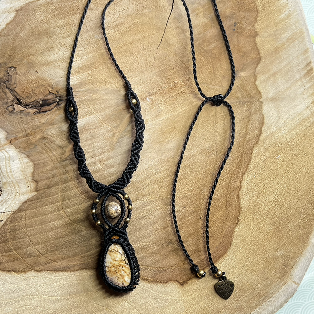 Collier jaspe bambou