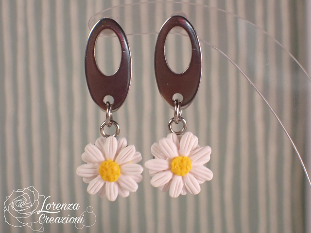 Orecchini pendenti margherite, lunghi