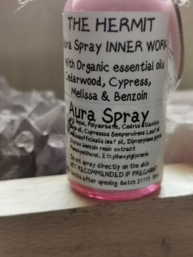 Aura Spray Tarot (THE HERMIT). 50ml WITH FREE CRYSTAL