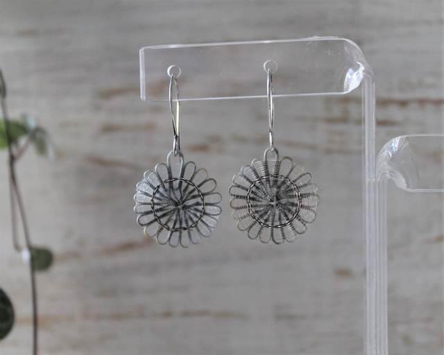 Boucles d'oreilles tissées en crin de cheval