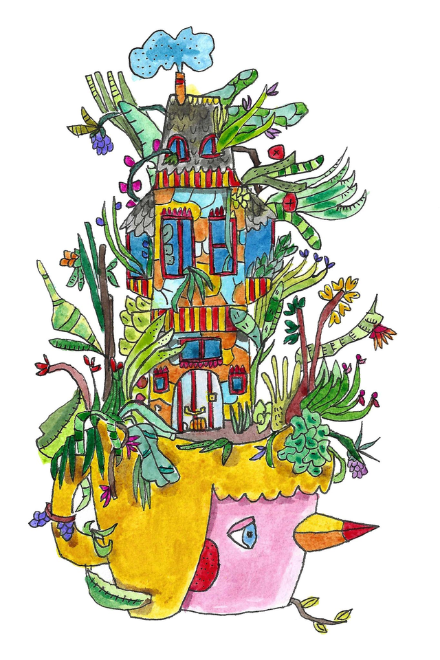 Carte postale "Tasse oiseau"