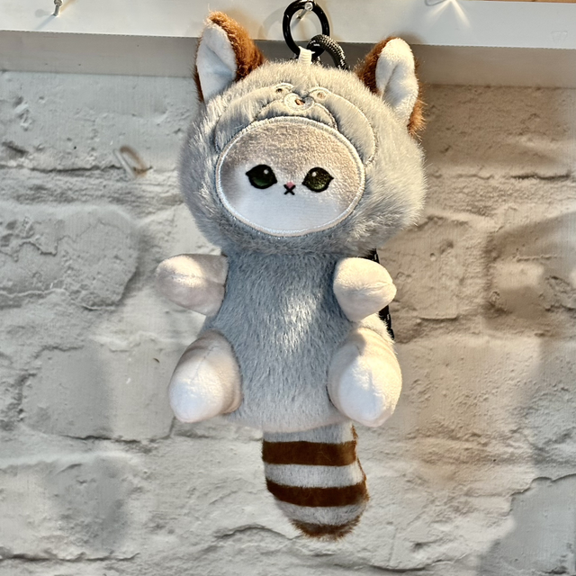 Lovely Mofusand Cat inspired plush pendant keychain in Grey design
