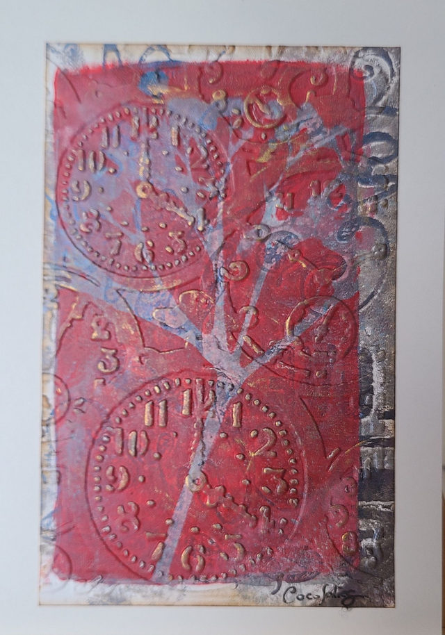 Carte gaufrée horloges