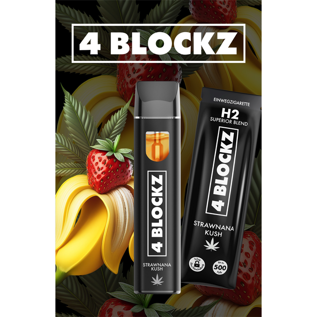 4Blockz Einweg H2 Superior Blend Vaporizer „Strawnana Kush