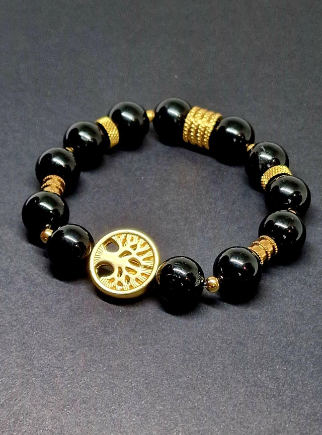 Bracelet Tourmaline noire XL en 1,2 cm 