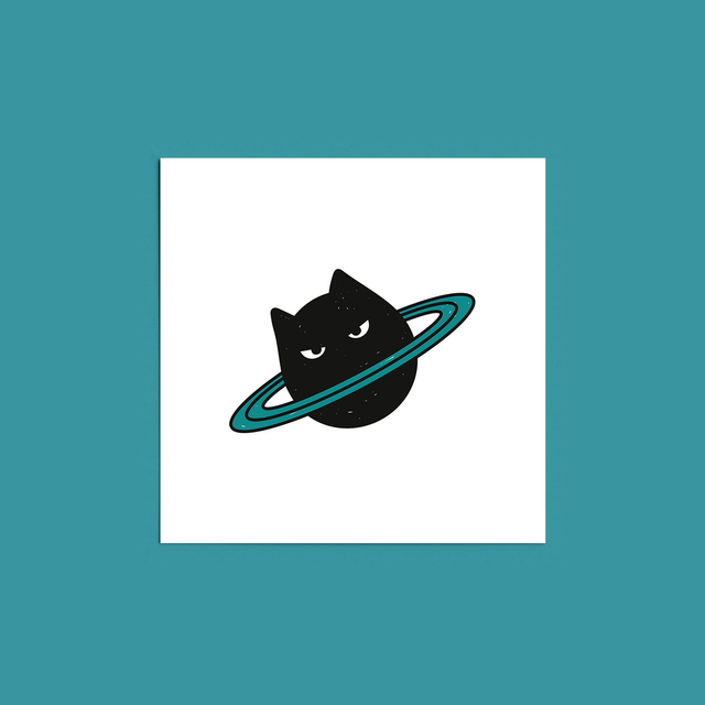 Caturn poster - sérigraphie [fait main]