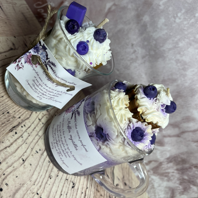 Bougie exquise muffin myrtille