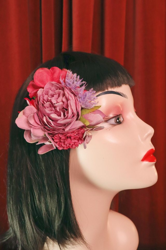 Hair flowers • M • pink sunset