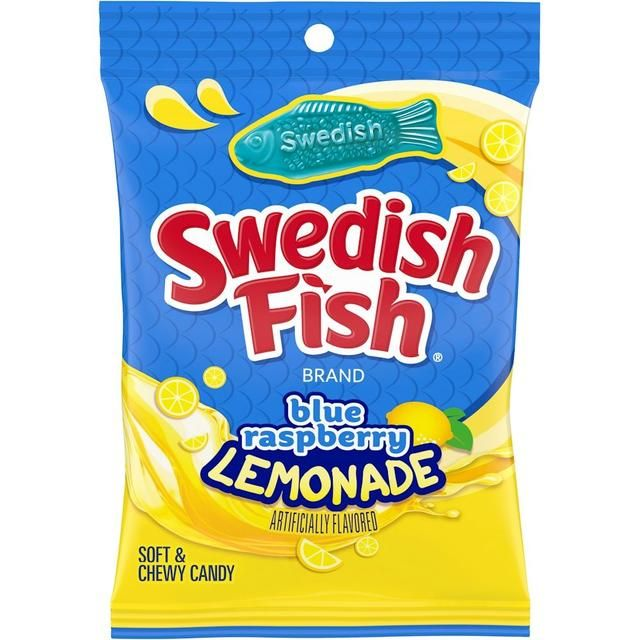 Swedish Fish Blue Raspberry Lemonade Soft &amp; Chewy Candy, 8.04 Oz Bag