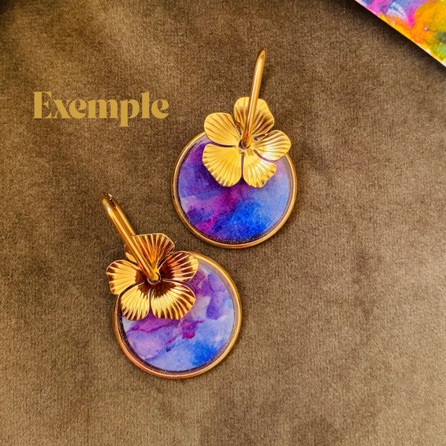 Flowers - 1 face Aquarelle &amp; 1 face paillettes✨