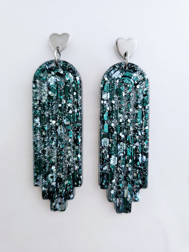 ARTY aux paillettes émeraudes et argentées 