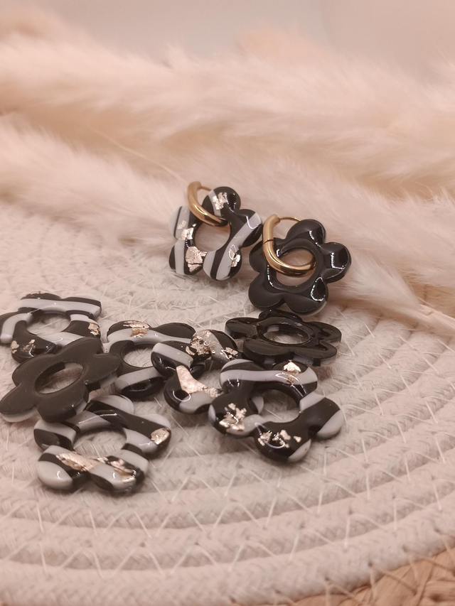 "Flora" bi-face noir et blanc