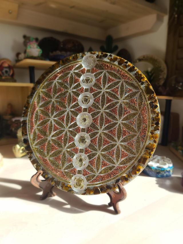 Fleur de vie 7 Chakras Œil de tigre 🐯