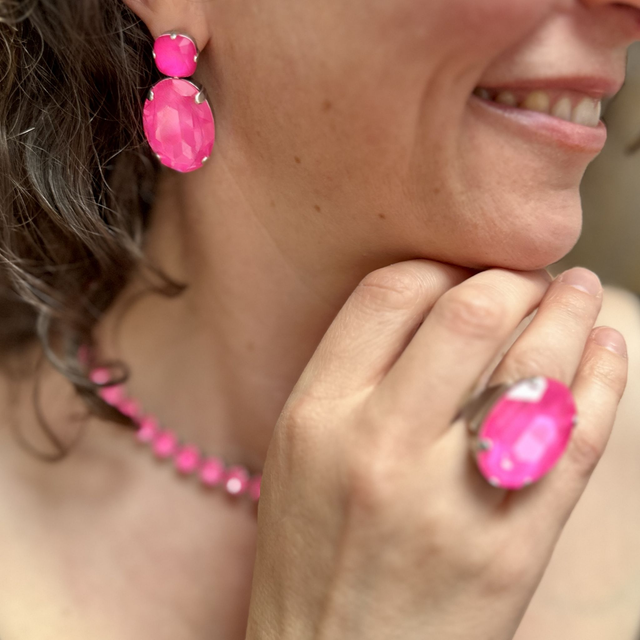 Ohrstecker BIG OVOLUM PLUS Electric Pink Ignite
